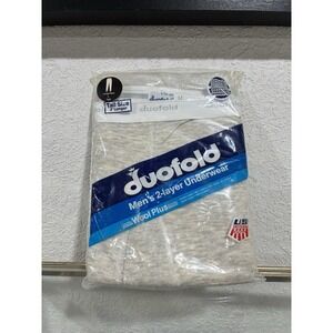 Vintage 60s 70s Duofold NOS Men's 2-Layer Underwear Gray Pants Size Tall Large